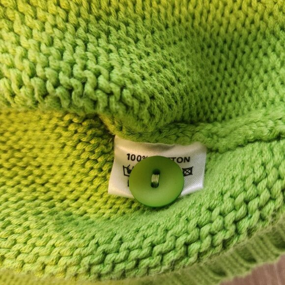 Harrods Knightsbridge Cardigan Sweater Vintage Green Button Up Cotton Large EUC - Picture 8 of 10